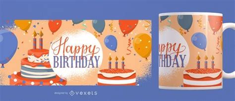 Happy Birthday Mug Design Vector Download