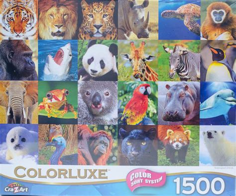 Colorluxe - Endangered Animals Collage 1500 Piece Jigsaw Puzzle | I Love Puzzles