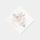 Elegant Dusty Rose Floral Wedding Paper Napkins | Zazzle