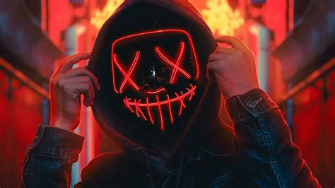 Hoodie Guy Red Neon Light 4k Wallpaper,HD Artist Wallpapers,4k ...