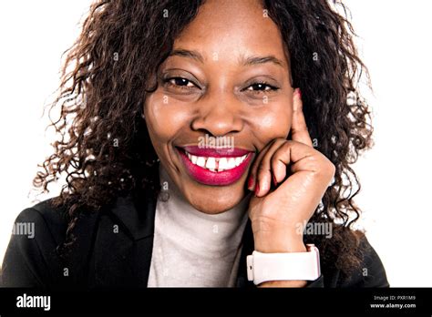 black business woman poses for a portrait on studio white Stock Photo - Alamy