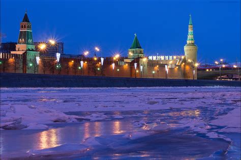 moscow, Russia, River, Winter, Snow, Night, Cities, Frozen Wallpapers HD / Desktop and Mobile ...