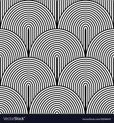 Art deco pattern black white background Royalty Free Vector