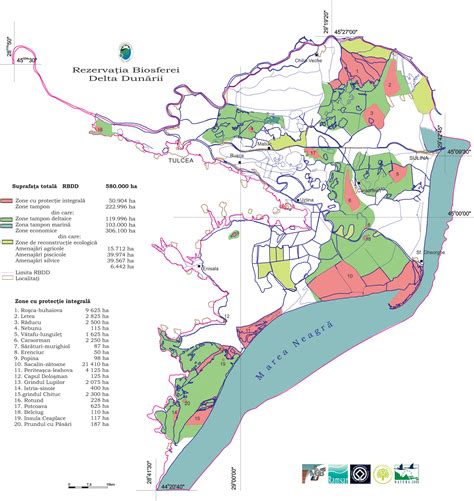 Rezervatia Biosferei Delta Dunarii Harta - asfut