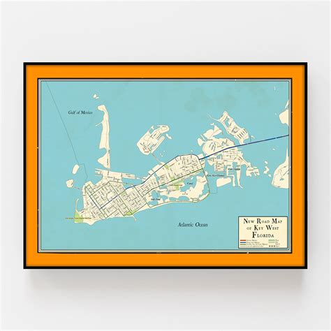 Map of Key West Florida Vintage Design Map of Key West Key | Etsy