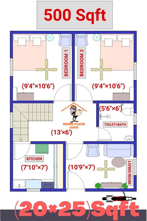 20×25 home plan 20×25 house plan with car parking 500 sq ft house ...