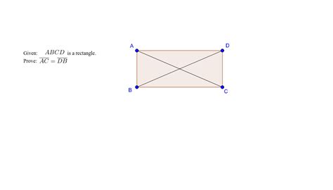 Rectangle Diagonals Proof – GeoGebra