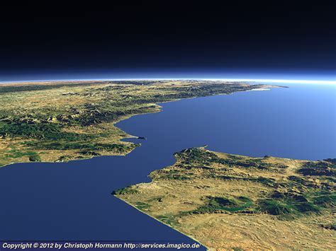 Closeup view of the Strait of Gibraltar - Imagico.de Geovisualizations