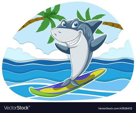 Surfing Shark Clipart Images