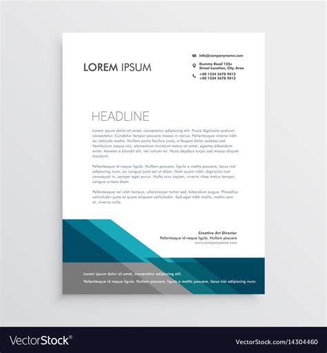 Elegant letterhead design template with blue Vector Image