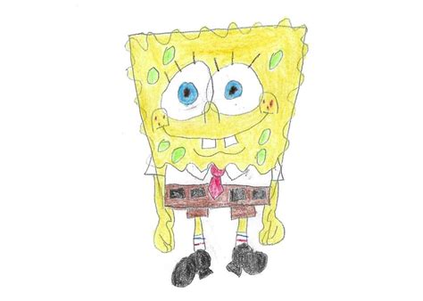 My Very First Drawing of SpongeBob SquarePants (Colored) | Fandom