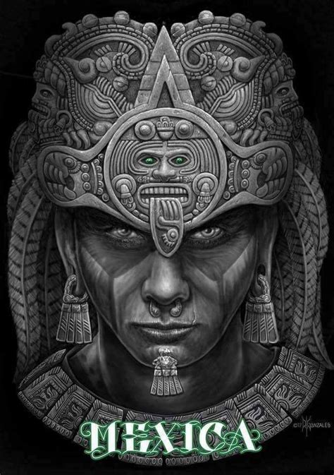 GUERRERO INVENCIBLE MEXICA AZTECA Chicano Tattoos, Kunst Tattoos, Mayan ...