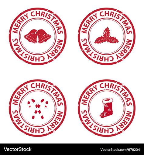 Christmas rubber stamps Royalty Free Vector Image