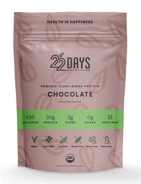 Organic Plant-Based Protein Powder – 22 Days Nutrition