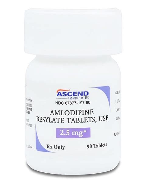 Amlodipine Besylate, 2.5mg Tablets, 90/Bottle | McGuff Medical Products