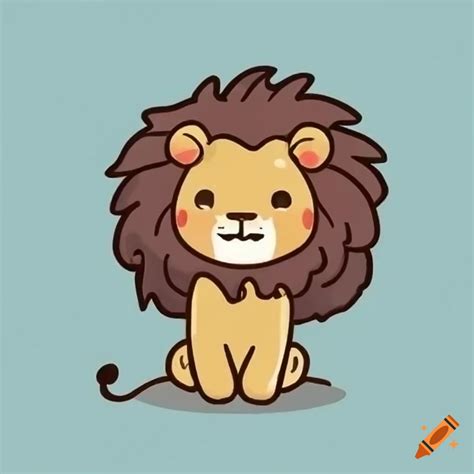 Cute and simple drawing of a lion