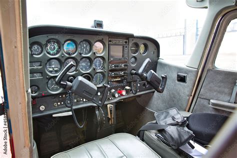 cockpit detail. Cockpit of a small aircraft Stock Photo | Adobe Stock