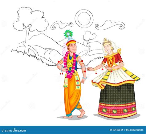 Culture Of Manipur Cartoon Vector | CartoonDealer.com #39715435