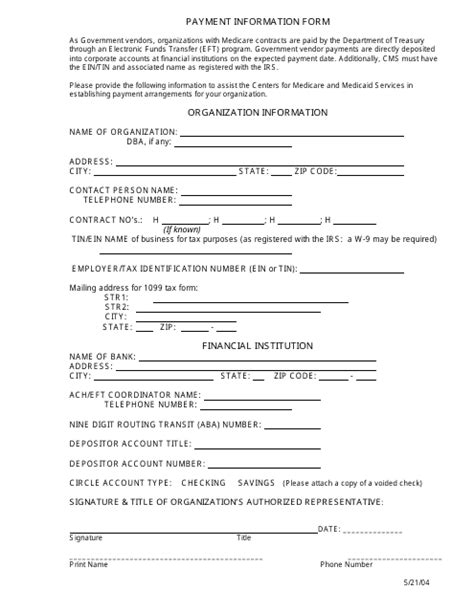 Payment Information Form - Fill Out, Sign Online and Download PDF ...