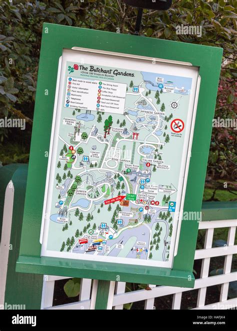 A map or plan of Butchart Gardens Brentwood Bay, British Columbia ...