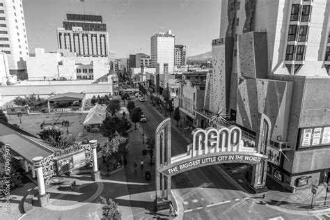 The Reno Arch in Reno, Nevada. The original arch was built in 1926 to commemorate the completion ...