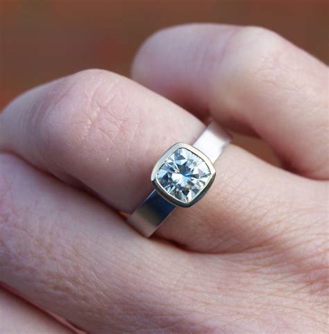 large cushion cut moissanite ring by karen johnson | notonthehighstreet.com