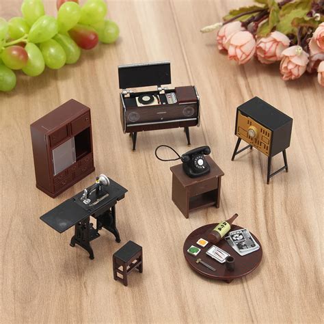 Aliexpress.com : Buy 7pcs/set Wooden DIY 1:12 Simulation Miniature Dollhouse Furniture Mini ...