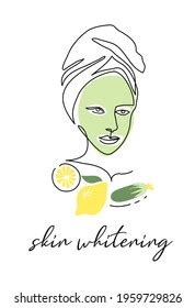 Green Face Mask Cucumber Lemon Skin Stock Vector (Royalty Free) 1959729826 | Shutterstock