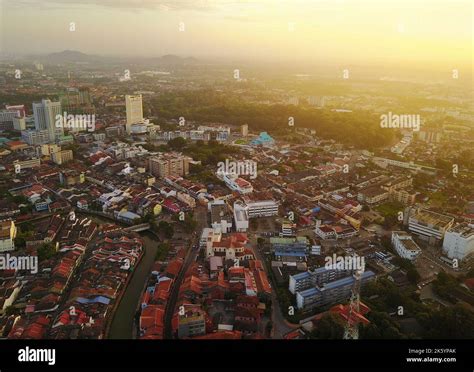 Aerial view of Malacca city during sunrise Stock Photo - Alamy