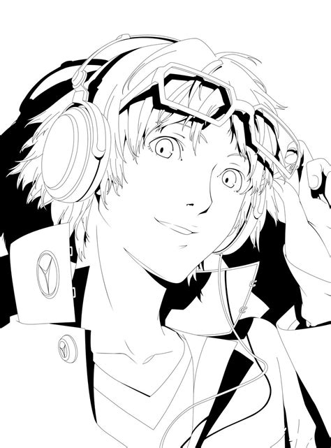 Persona 4 Yosuke Lineart by Izanagi-0XXI on DeviantArt