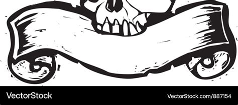 Skull banner Royalty Free Vector Image - VectorStock