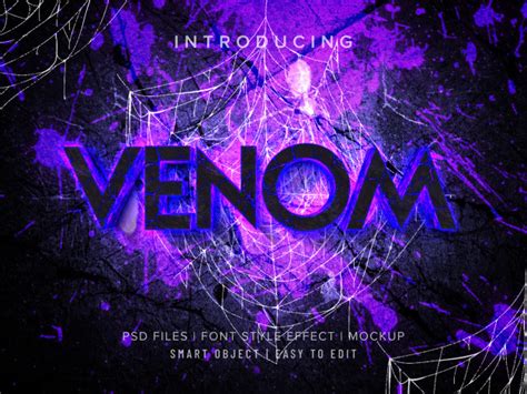 3d venom font style effect mockup