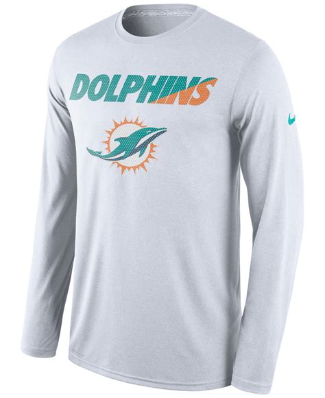 Nike Men's Long-sleeve Miami Dolphins Legend Staff Practice T-shirt in ...