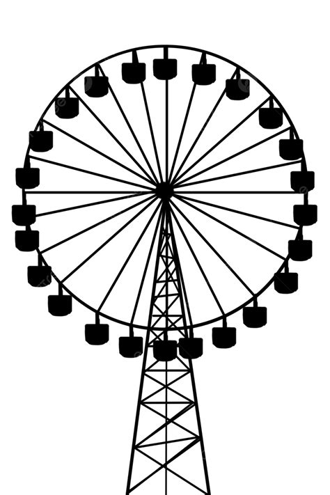 Simple Ferris Wheel Clipart Black And White | The Best Porn Website