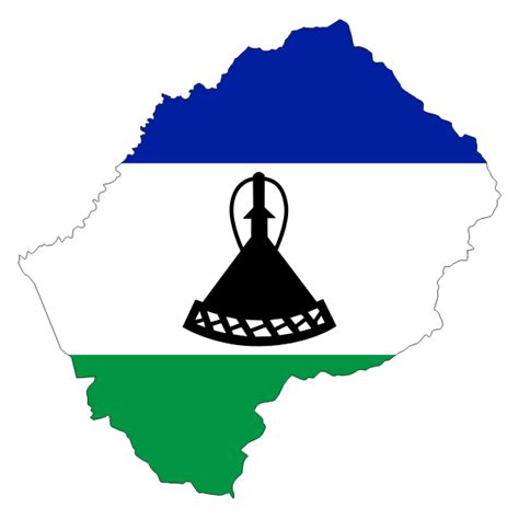 Lesotho Flag Map With Stroke | Free SVG