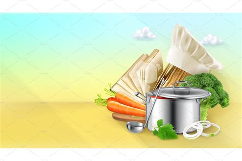 Cooking, vector background | Custom-Designed Illustrations ~ Creative ...