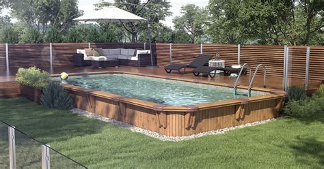 Semi-inground pool - Rectangular | Piscines Val-Morin