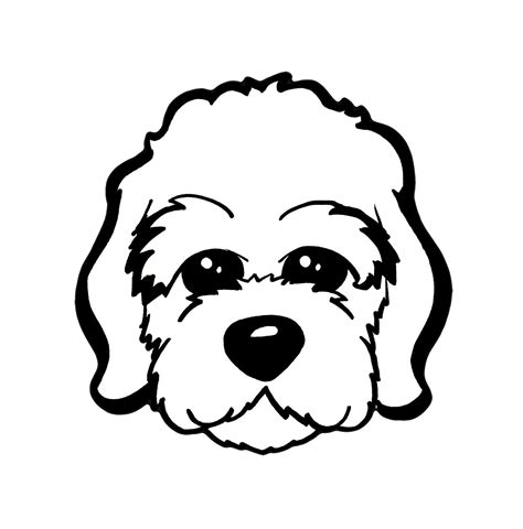 Puppy Dog Face Black and White Cartoon Contour Line Clipart - Etsy Denmark