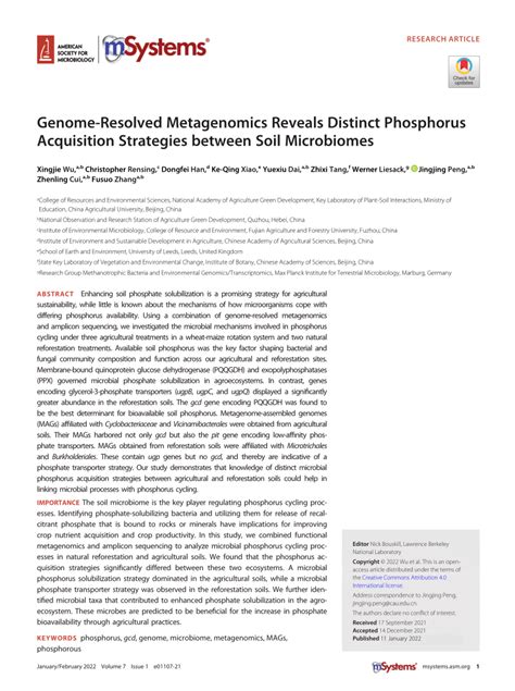 (PDF) Genome-Resolved Metagenomics Reveals Distinct Phosphorus ...