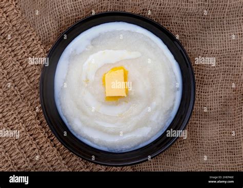 Traditional South African Maize meal porridge on rustic background Stock Photo - Alamy