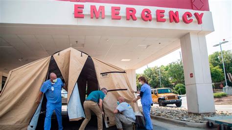 COVID: UNC Rex hospital erects tents outside emergency room | Durham ...