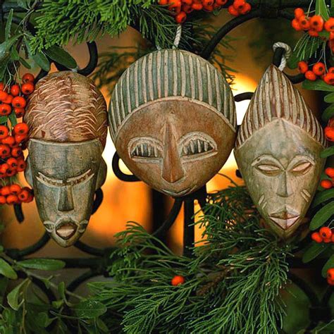 The Three Kings/Wisemen: African Mask Christmas Ornament Set (3 piece ...