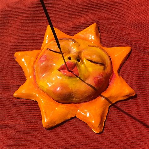 Sun incense holder clay art in 2023 | Sculpture art clay, Clay art projects, Clay