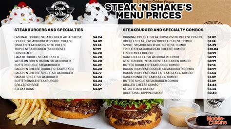 Steak 'n Shake Menu Prices + Secret Menu Items (2024)