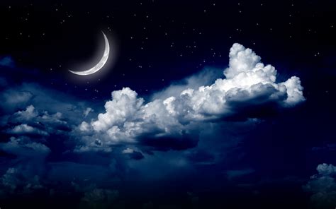 Moon and clouds, stars, space, galaxy, clouds HD wallpaper | Wallpaper ...