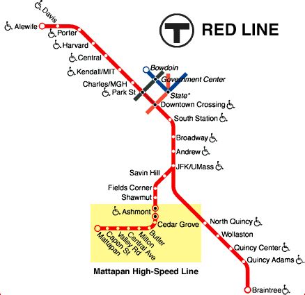 Boston Red Line Subway Map - United States Map