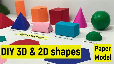 3d shapes model out of paper | 3d shapes diy | Easy DIY 3d and 2d ...