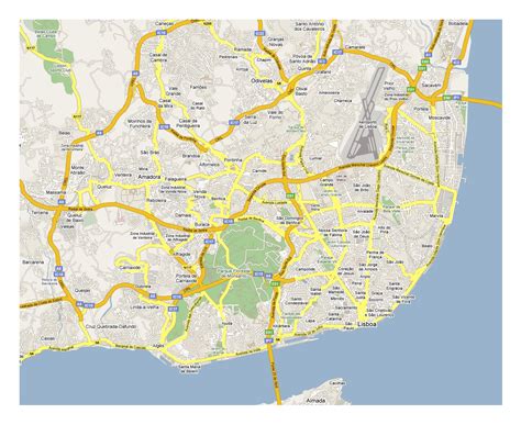 Large road map of Lisbon | Lisbon | Portugal | Europe | Mapsland | Maps of the World