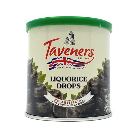 Taveners Liquorice Drops 200g - Boiled Black Licorice Sweets — British ...