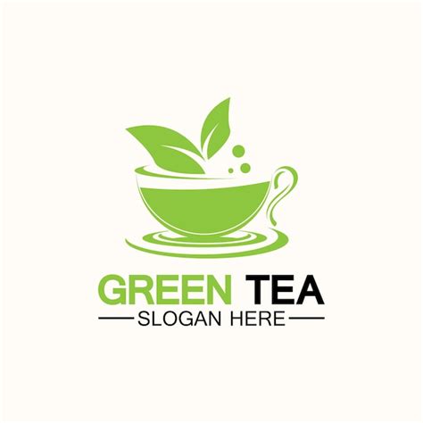 Premium Vector | Tea cup logo vector design.green tea vector logo template.